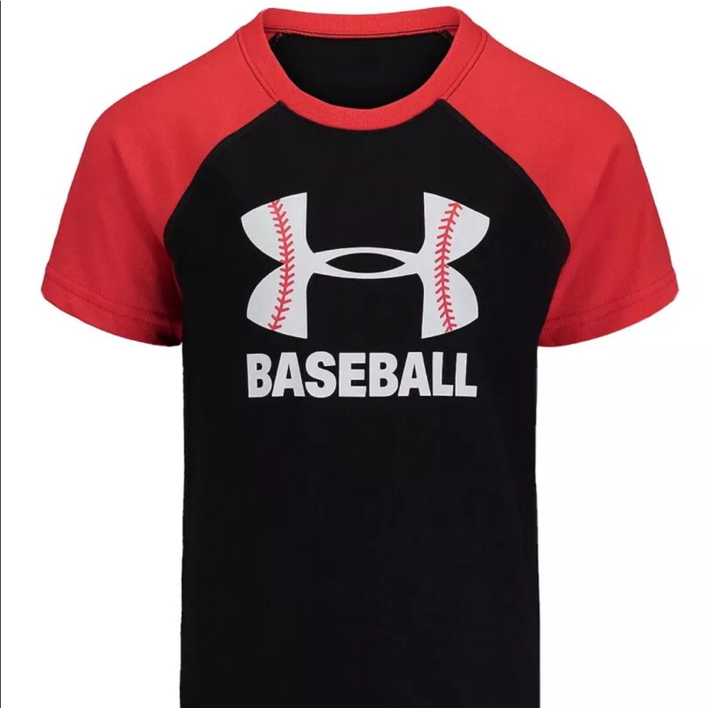 Under Armour Little Boys HeatGear “Baseball” Raglan Graphic Tee Size 4
